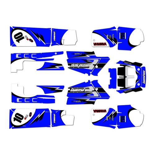 yamaha banshee350 graphics kit 1987-2012 speed series blue