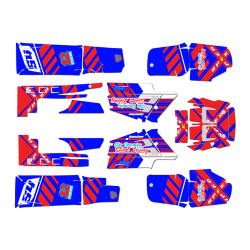 yamaha banshee350 graphics kit 1987-2012 split series red