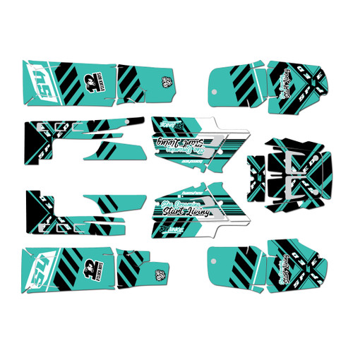 yamaha banshee350 graphics kit 1987-2012 split series teal