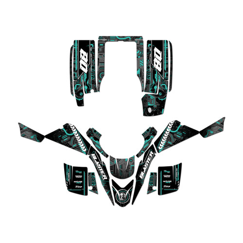 yamaha yfs200 graphics kit 1988-2006 rift series teal