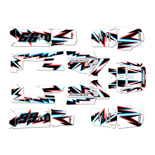 yamaha banshee350 graphics kit 1987-2012 vision series cyan