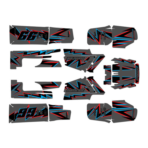 yamaha banshee350 graphics kit 1987-2012 vision series gray