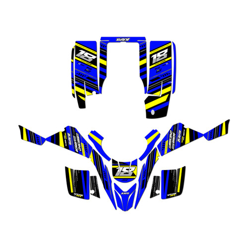 yamaha yfs200 graphics kit 1988-2006 warrior series blue
