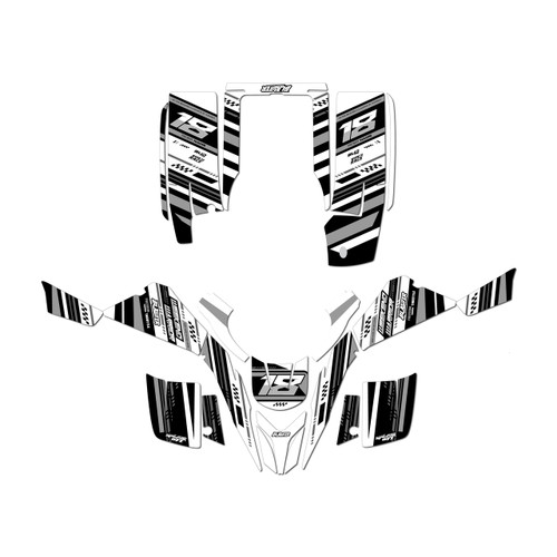 yamaha yfs200 graphics kit 1988-2006 warrior series white