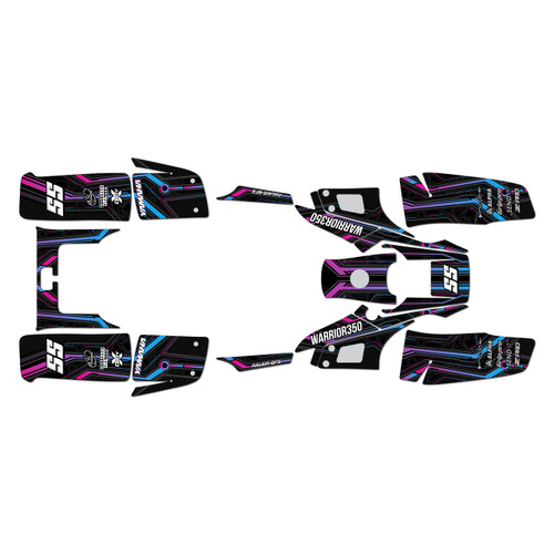 yamaha warrior350 graphics kit all years electron series magenta