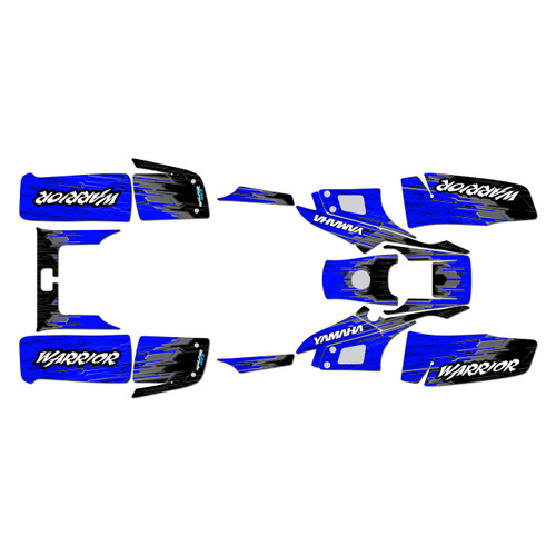 yamaha warrior350 graphics kit all years fracture series blue