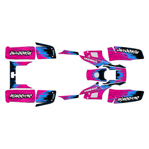 yamaha warrior350 graphics kit all years fracture series magenta