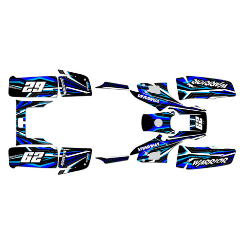 yamaha warrior350 graphics kit all years prime series blue