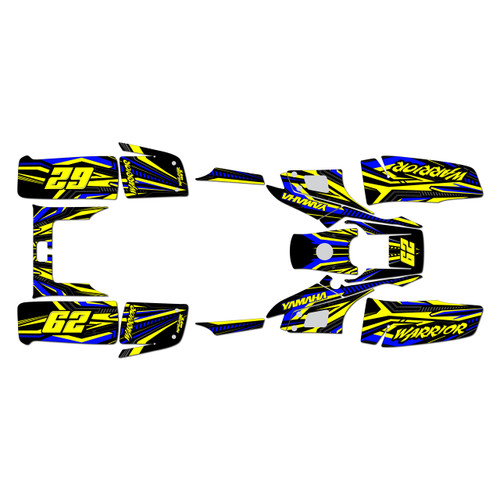 yamaha warrior350 graphics kit all years prime series yellow