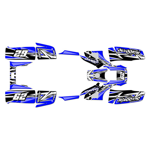 yamaha warrior350 graphics kit all years shred series blue