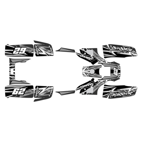 yamaha warrior350 graphics kit all years shred series white