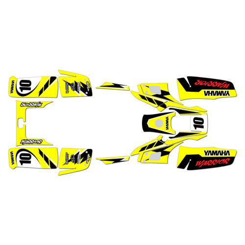 yamaha warrior350 graphics kit all years speed series yellow