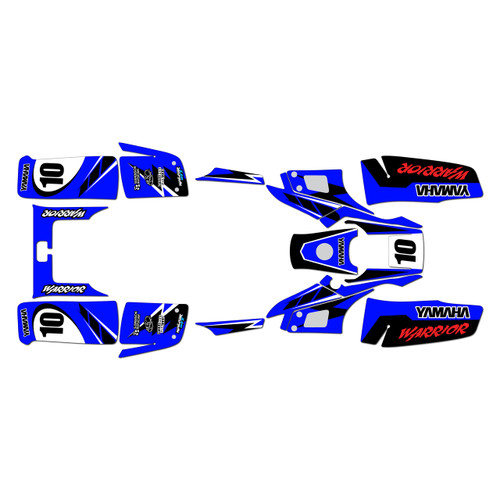 yamaha warrior350 graphics kit all years speed series blue