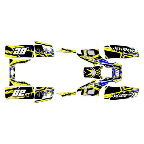 yamaha warrior350 graphics kit all years swift series yellow