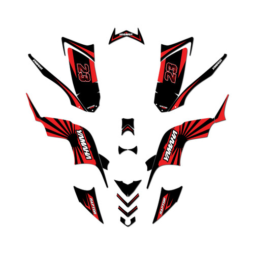yamaha raptor90 graphics kit 2009-2015 fh series red