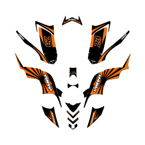 yamaha raptor90 graphics kit 2009-2015 fh series orange
