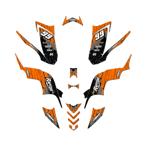 yamaha raptor90 graphics kit 2009-2015 fracture series orange