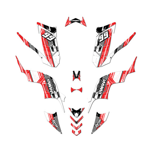 yamaha raptor90 graphics kit 2009-2015 future series red