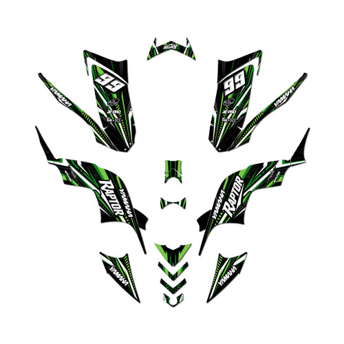 yamaha raptor90 graphics kit 2009-2015 prime series green