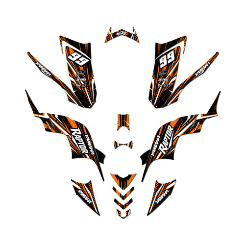 yamaha raptor90 graphics kit 2009-2015 prime series orange