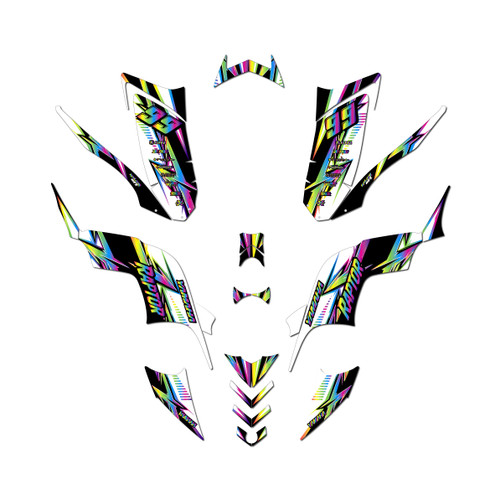 yamaha raptor90 graphics kit 2009-2015 shred series rainbow
