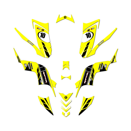 yamaha raptor90 graphics kit 2009-2015 speed series yellow