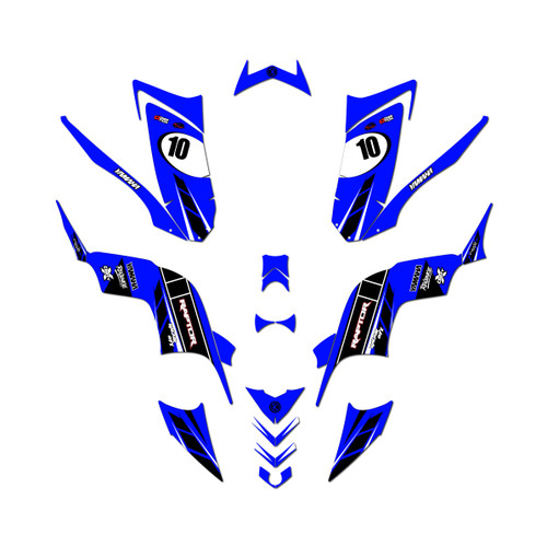 yamaha raptor90 graphics kit 2009-2015 speed series blue