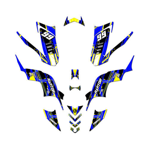 yamaha raptor90 graphics kit 2009-2015 swift series yellow