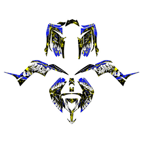 yamaha raptor90 graphics kit 2016-2026 carnage series yellow