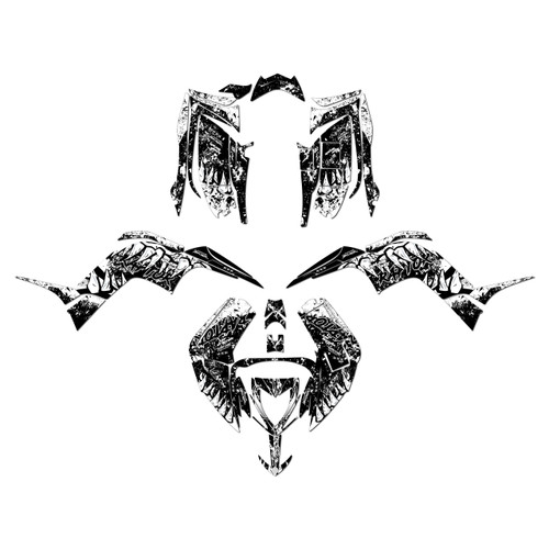 yamaha raptor90 graphics kit 2016-2026 carnage series white