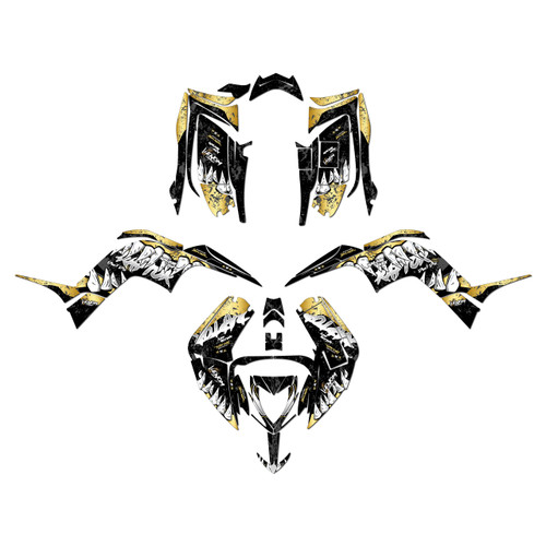 yamaha raptor90 graphics kit 2016-2026 carnage series gold