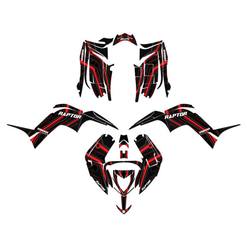 yamaha raptor90 graphics kit 2016-2026 electron series red