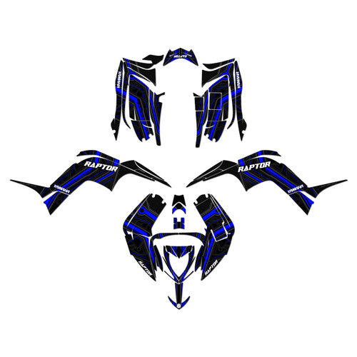 yamaha raptor90 graphics kit 2016-2026 electron series blue