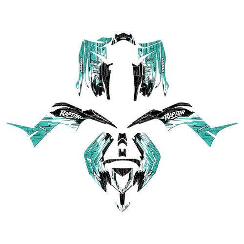 yamaha raptor90 graphics kit 2016-2026 fracture series teal