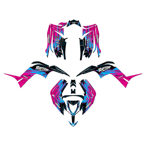 yamaha raptor90 graphics kit 2016-2026 fracture series magenta