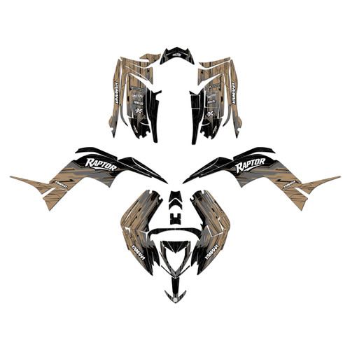 yamaha raptor90 graphics kit 2016-2026 fracture series tan