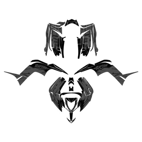 yamaha raptor90 graphics kit 2016-2026 fracture series smoke