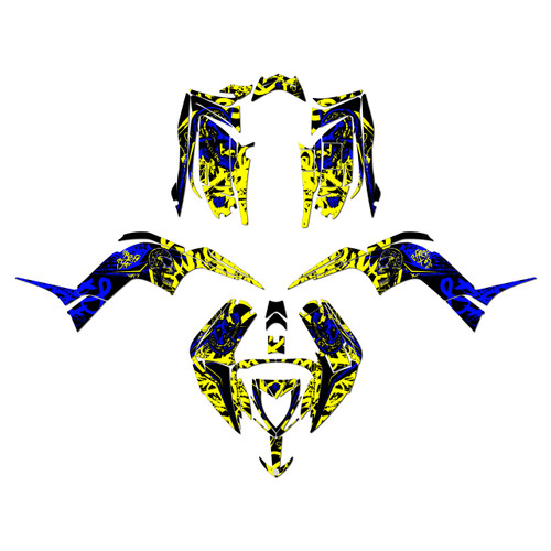 yamaha raptor90 graphics kit 2016-2026 revolt series yellow