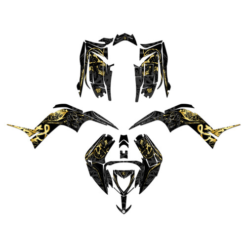 yamaha raptor90 graphics kit 2016-2026 revolt series gold