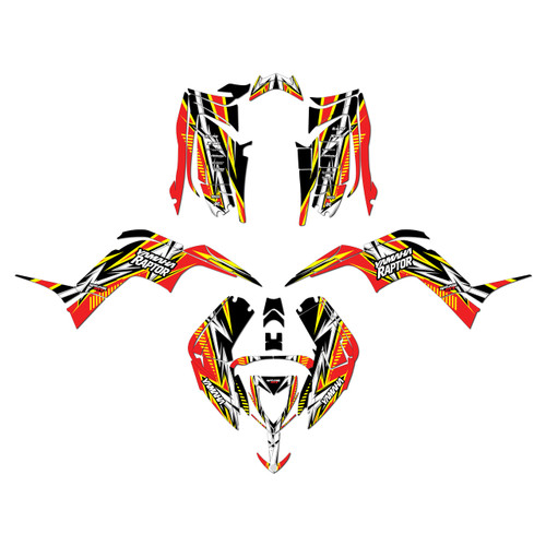 yamaha raptor90 graphics kit 2016-2026 shred series red