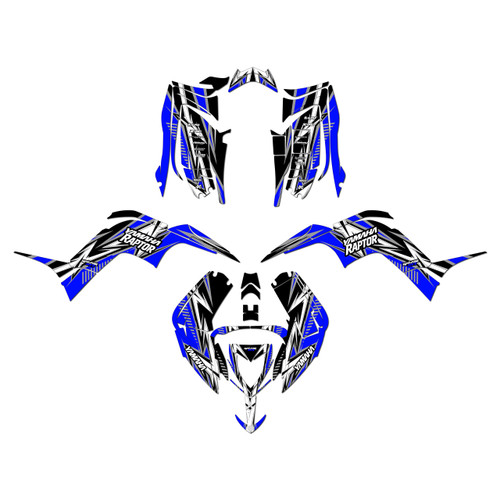 yamaha raptor90 graphics kit 2016-2026 shred series blue