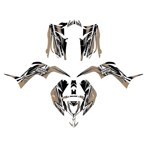 yamaha raptor90 graphics kit 2016-2026 shred series tan