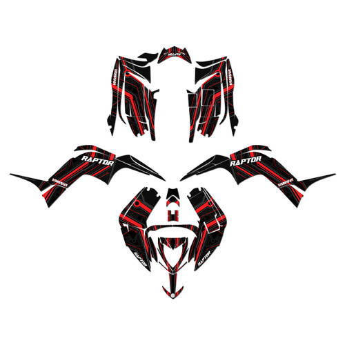 yamaha raptor110 graphics kit 2024-2026 electron series red