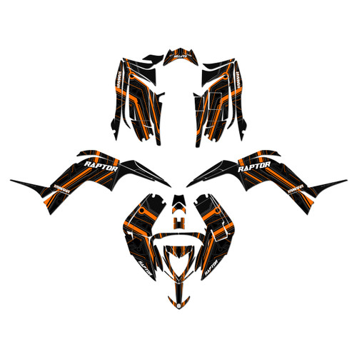 yamaha raptor110 graphics kit 2024-2026 electron series orange