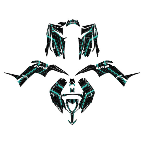 yamaha raptor110 graphics kit 2024-2026 electron series teal
