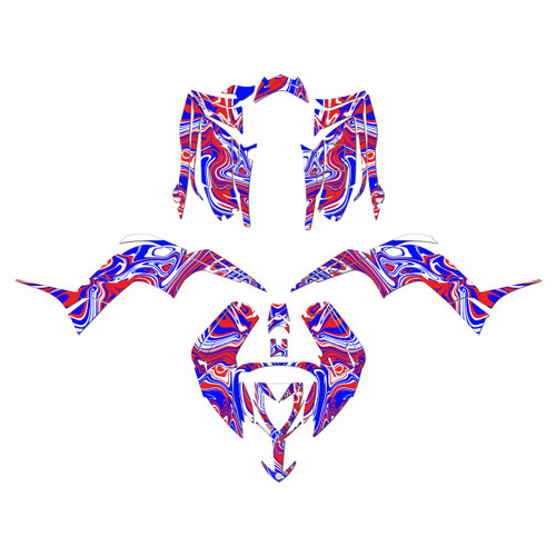 yamaha raptor90 graphics kit 2016-2026 snagged series red