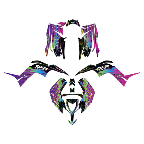 yamaha raptor110 graphics kit 2024-2026 fracture series purple