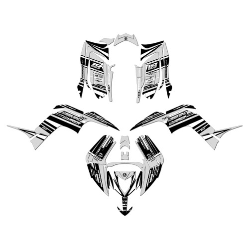 yamaha raptor90 graphics kit 2016-2026 warrior series white