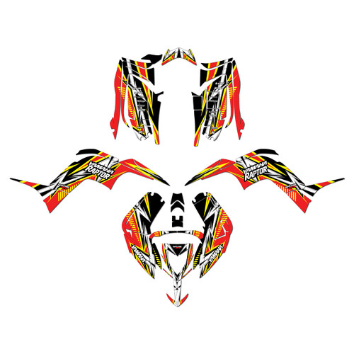 yamaha raptor110 graphics kit 2024-2026 shred series red