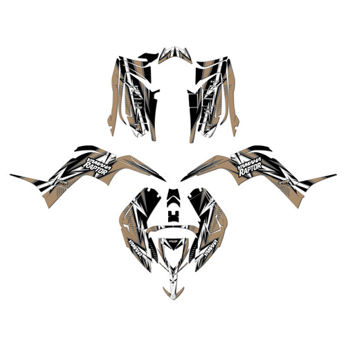 yamaha raptor110 graphics kit 2024-2026 shred series tan